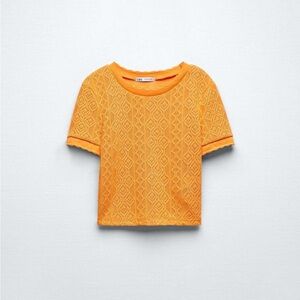 Zara Orange Lace Top